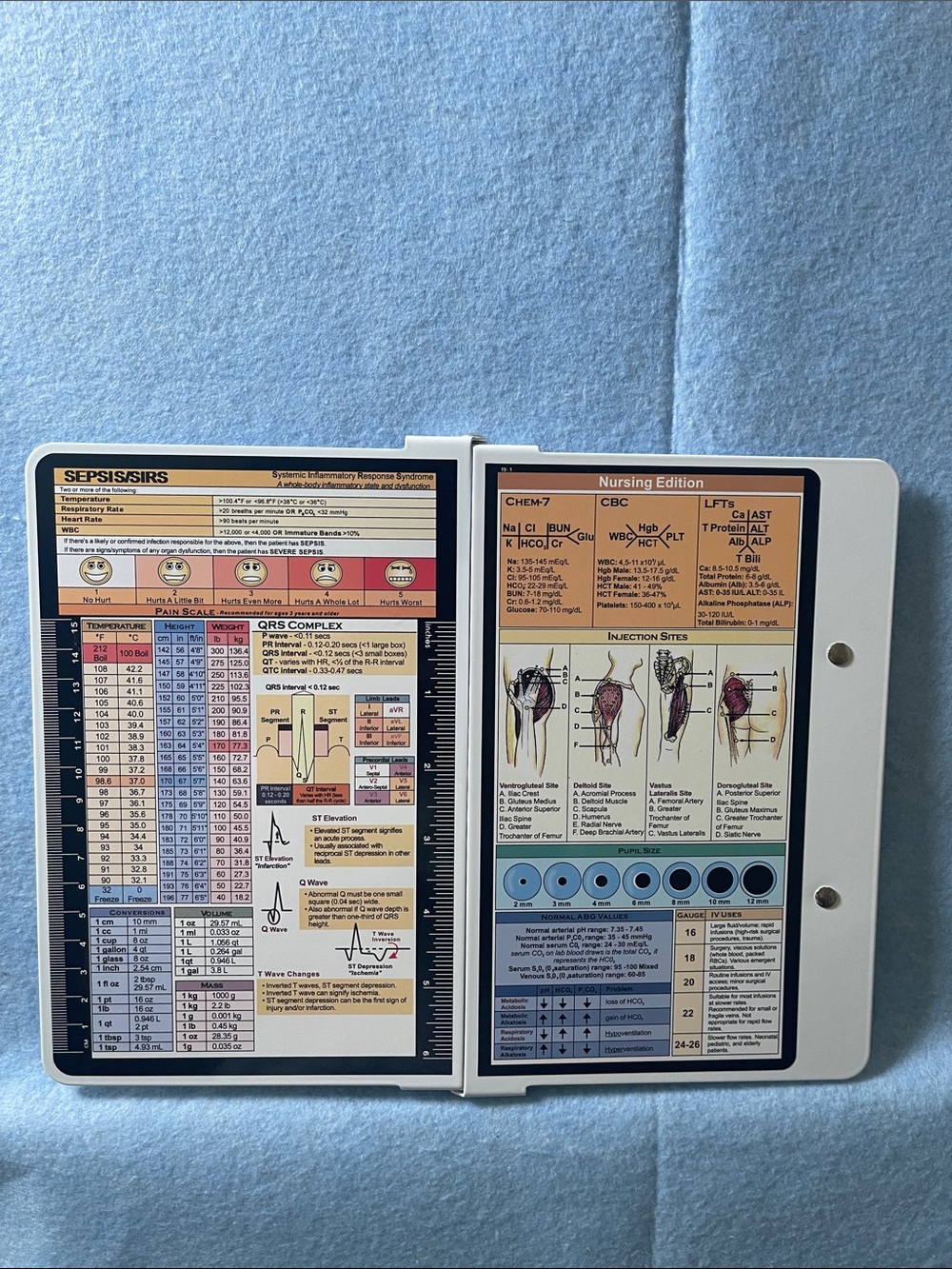 Unbranded Blue Nursing Reference clipboard Medical Quick-Reference